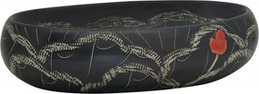 vidaXL Νιπτήρας Οβάλ Μαύρος 59 x 40 x 15 εκ. Κεραμικός