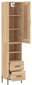 vidaXL Μπουφές Sonoma δρυς 34,5 x 34 x 180 εκ. από Επεξεργασμένο Ξύλο