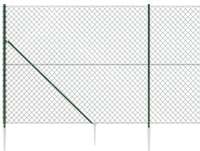vidaXL Συρματόπλεγμα Περίφραξης Πράσινο 0,8 x 25 μ. με Καρφωτές Βάσεις