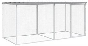 vidaXL Κοτέτσι - Κλουβί με Στέγη Αν. Γκρι 203x98x90 εκ. Γαλβαν. Ατσάλι