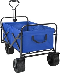 vidaXL Αναδιπλούμενο Καρότσι Μπλε 89 x 63 x 96 εκ