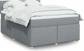 vidaXL Κρεβάτι Boxspring με Στρώμα Αν. Πράσινο 160x200εκ Υφασμάτινο