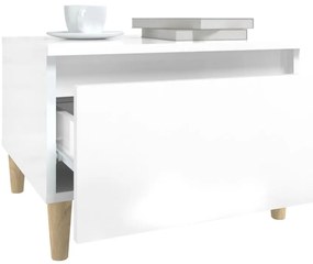 vidaXL Βοηθητικά Τραπέζια 2 τεμ. Γυαλ.Λευκό 50x46x35 εκ. Επεξ. Ξύλο