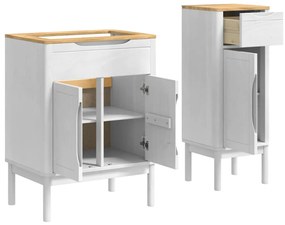 vidaXL Σετ Επίπλων Μπάνιου FLORO 2 pcs Λευκό Στερεό ξύλο πεύκου