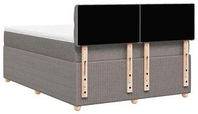 vidaXL Κρεβάτι Boxspring με Στρώμα Taupe 140x190 εκ. Υφασμάτινο