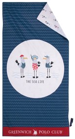 Πετσέτα Θαλάσσης Microfiber 70x140εκ. Beach Towels 3880 Κόκκινη-Μπλε-Λευκή Greenwich Polo Club Junior