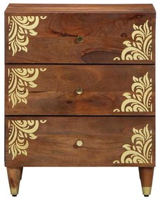 vidaXL Κομοδίνο Μέλι Καφέ 50 x 33 x 62 εκ. Στερεό ξύλο μάνγκο