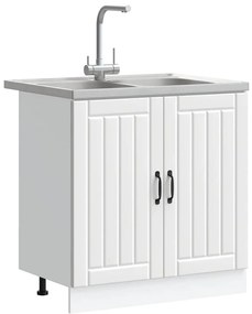 vidaXL Ντουλάπα Κουζίνας με αποθήκευση 2 pcs Λευκό 80 x 46 x 81.5 εκ