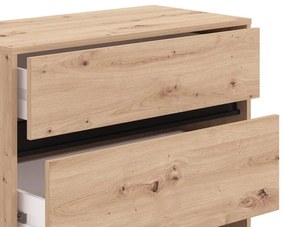 Συρταριέρα MARRON 80 3F Artisan oak - Μαύρο ματ 80x40x90εκ. 80x40x90 εκ.