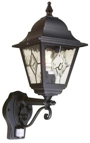 Απλίκα Φωτιστικό Τοίχου PIR E27 60W IP44 Μαύρο Norfolk NR1-PIR-BLK Elstead Lighting NR1-PIR-BLACK Μαύρο