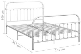vidaXL Πλαίσιο Κρεβατιού Λευκό 120 x 200 εκ. Μεταλλικό