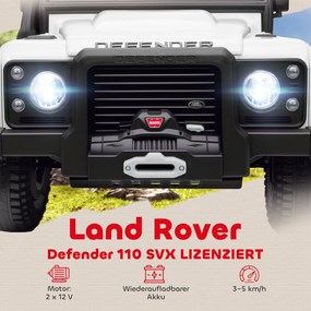 AIYAPLAY Παιδικό ηλεκτρικό αυτοκίνητο, 12V μπαταρία, τηλεχειριστήριο, λειτουργία μουσικής, κόρνα, φώτα LED, λευκό