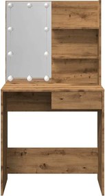 vidaXL Κομοδίνο με LED Artisan Oak 74,5x40x141 cm