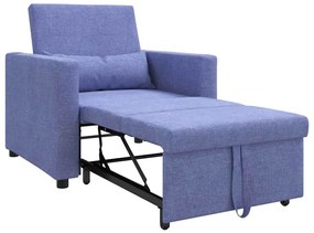 vidaXL Μονός καναπές-κρεβάτι Μπλε τζιν 90 x 165 x 87 εκ. ύφασμα