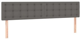 Κεφαλάρι Κρεβατιού LED Γκρι 180x5x78/88 εκ. από Συνθετικό Δέρμα - Γκρι