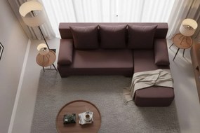 Γωνιακός καναπές Lamor-Καφέ