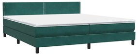 BOX SPRING ΚΡΕΒΑΤΙ ΜΕ ΣΤΡΩΜΑ ΣΚΟΥΡΟ ΠΡΑΣΙΝΟ 180X220CM ΒΕΛΟΥΔΙΝΟ 3316176