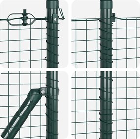 vidaXL Στύλος Περιφράξεων Πράσινο 10 x 0,6 μ (25 x 25 mm δίχτυ)