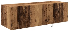 vidaXL Κιβώτιο Τοίχου για TV με LED Φωτάκια Παλιού Ξύλου 100x35x31 εκ