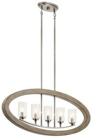 Κρεμαστό Φωτιστικό 5xE14 Γκρι Αντικέ Grand Bank KL-GRAND-BANK5 Elstead Lighting-KL-GRAND-BANK5-Γκρι KL-GRAND-BANK5