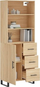 vidaXL Ντουλάπι Sonoma δρυς 69,5 x 34 x 180 εκ. από Επεξεργασμένο Ξύλο
