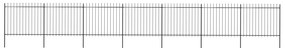Κάγκελα Περίφραξης με Λόγχες Μαύρα 11,9 x 1,5 μ. από Χάλυβα