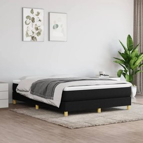 Κρεβάτι Boxspring με Στρώμα Μαύρο 140x200 εκ. Υφασμάτινο