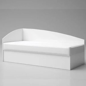 Κρεβάτι μονό LIZA με αποθηκευτικό χώρο και στρώμα 84x193cm, Άσπρο γυαλιστερό 84x85x193cm, Αναστρέψιμο-GRA119