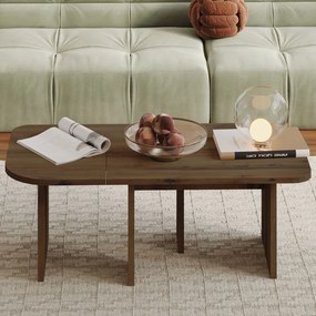 Σετ Τραπεζιών Σαλονιού Αντίκα Καρυδί ETRERA 90x45x35