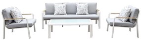 Σαλόνι Κήπου (Σετ 4Τμχ) Latino Ε6872,2 White-Grey 4 Θέσεων