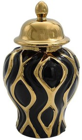 Βάζο Κεραμικό 374-224-419 15x19cm Black-Gold κεραμικο