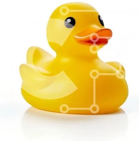 Intra Συλλεκτικό Ξύλινο Παζλ Plywood 4mm - Κίτρινη λαστιχένια πάπια σε καθαρό λευκό φόντο Σε Ξύλινο Κουτί - Διαστάσεις: 10x10 cm – 25 κομμάτια