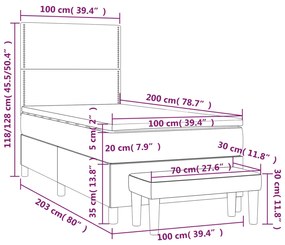 ΚΡΕΒΑΤΙ BOXSPRING ΜΕ ΣΤΡΩΜΑ ΣΚΟΥΡΟ ΜΠΛΕ 100X200 ΕΚ. ΒΕΛΟΥΔΙΝΟ 3137771