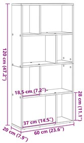 ΒΙΒΛΙΟΘΗΚΗ ΚΑΠΝΙΣΤΗ ΔΡΥΣ 60X20X120 ΕΚ. ΑΠΟ ΕΠΕΞΕΡΓΑΣΜΕΝΟ ΞΥΛΟ 858151