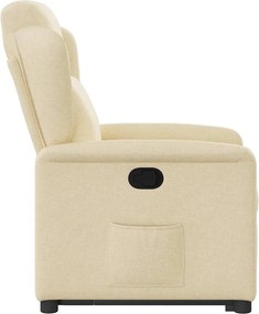 vidaXL Πολυθρόνα Ανακλινόμενη με Ανύψωση Κρεμ Υφασμάτινη