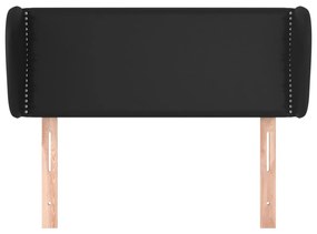 Κεφαλάρι με Πτερύγια Μαύρο 93x23x78/88 εκ. Συνθετικό Δέρμα 3117082