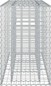 vidaXL Ανασηκωμένο κρεβάτι gabion Ασημί