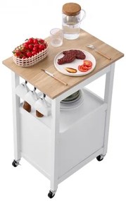 VEVOR 45x59cm Kitchen Island Cart Rolling Storage Table with Single Door Cabinet