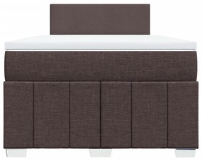 vidaXL Κρεβάτι Boxspring με Στρώμα Σκούρο Καφέ 120x190 εκ Υφασμάτινο