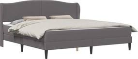 vidaXL Σκελετός κρεβατιού με στρώμα Γκρι 180 x 200 cm Τεχνητό Δέρμα