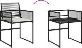 vidaXL Σετ Τραπεζαρίας Κήπου 9 τεμ Μαύρο από Συνθ. Ρατάν με Μαξιλάρια