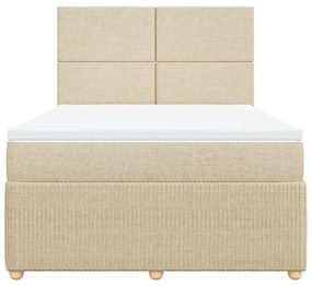 ΚΡΕΒΑΤΙ BOXSPRING ΜΕ ΣΤΡΩΜΑ ΚΡΕΜ 140X190 ΕΚ. ΥΦΑΣΜΑΤΙΝΟ 3294349