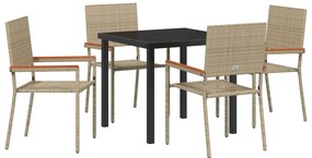 vidaXL Σετ Τραπεζαρίας 5 τμχ Μπεζ Πολυουρεθάνης