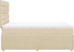 vidaXL Κρεβάτι Boxspring με Στρώμα Κρεμ 120x200 εκ. Υφασμάτινο
