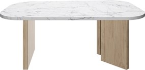 Quartz τραπεζάκι σαλονιού 105x58x39εκ. Natural chestnut / Marble