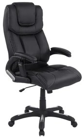 ΚΑΡΕΚΛΑ ΓΡΑΦΕΙΟΥ THORIN HM1050.01 ΜΕ MASSAGE ΜΑΥΡΗ HOMEMARKT 62x70x127Y εκ.