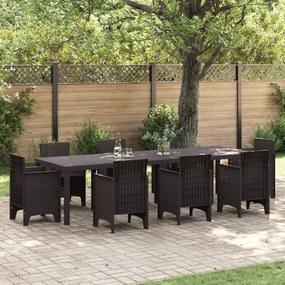 vidaXL Τραπέζι Κήπου Καφέ 300x100x73 εκ. Poly Rattan
