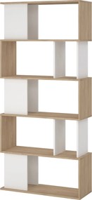 Maze βιβλιοθήκη  80x29,5x173,5εκ. Jackson Hickory / Λευκό