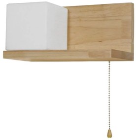 Φωτιστικό Τοίχου-Απλίκα Ραφάκι Amity Left 01365 White GloboStar Wood, Glass