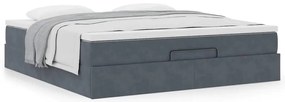 vidaXL Οθωμανικό κρεβάτι με στρώμα σκούρο γκρι 180x200cm Velvet